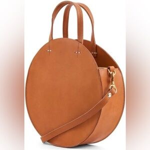 Clare V. Petite Alistar Round Circle Bag in Cuoio Brown. Excellent condition!